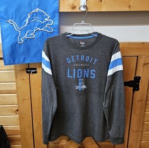 Detroit Lions long sleeve men's large rugby style tee shirt
